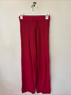 Free People Red Knit Wide-Leg Pants